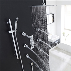 Fontana Edinburgh Ceiling Mount Thermostatic Rainfall Shower Set With 6 Body Massage Jets